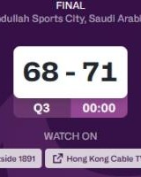 男篮亚洲杯决赛：三节结束中国71-68领先澳大利亚三分！